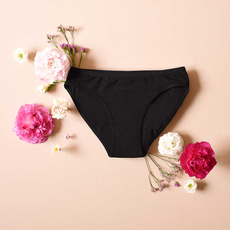 culotte menstruelle bertyne avec fleurs