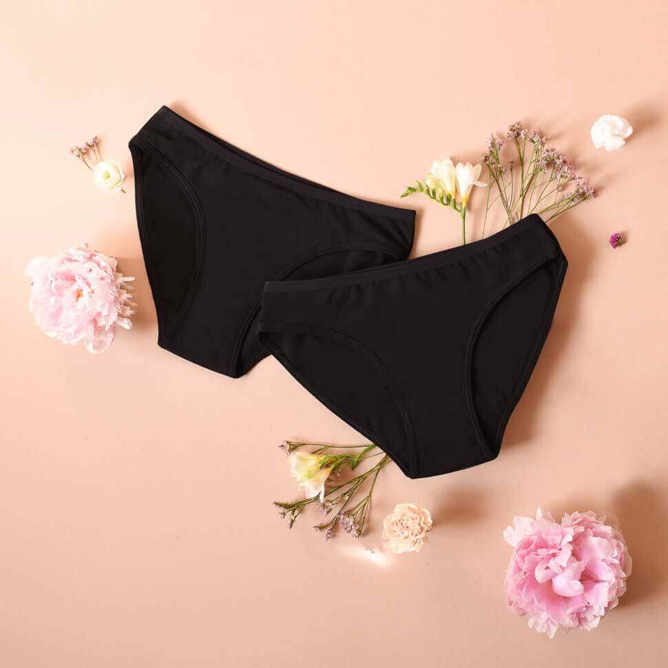 culottes menstruelles bertyne pack de 2 avec fleurs